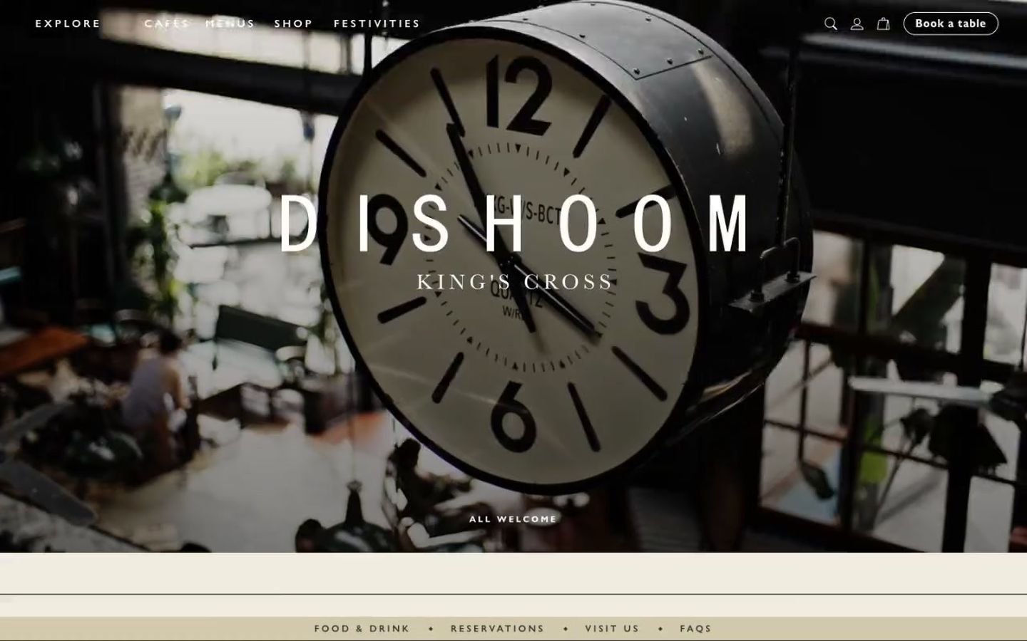 Dishoom homepage