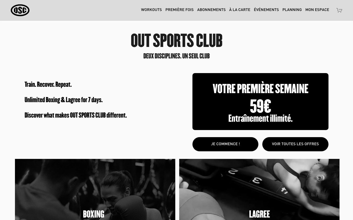Out Sports Club homepage