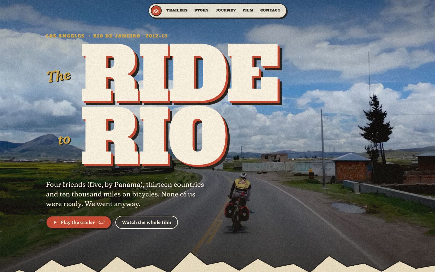 The Ride to Rio homepage